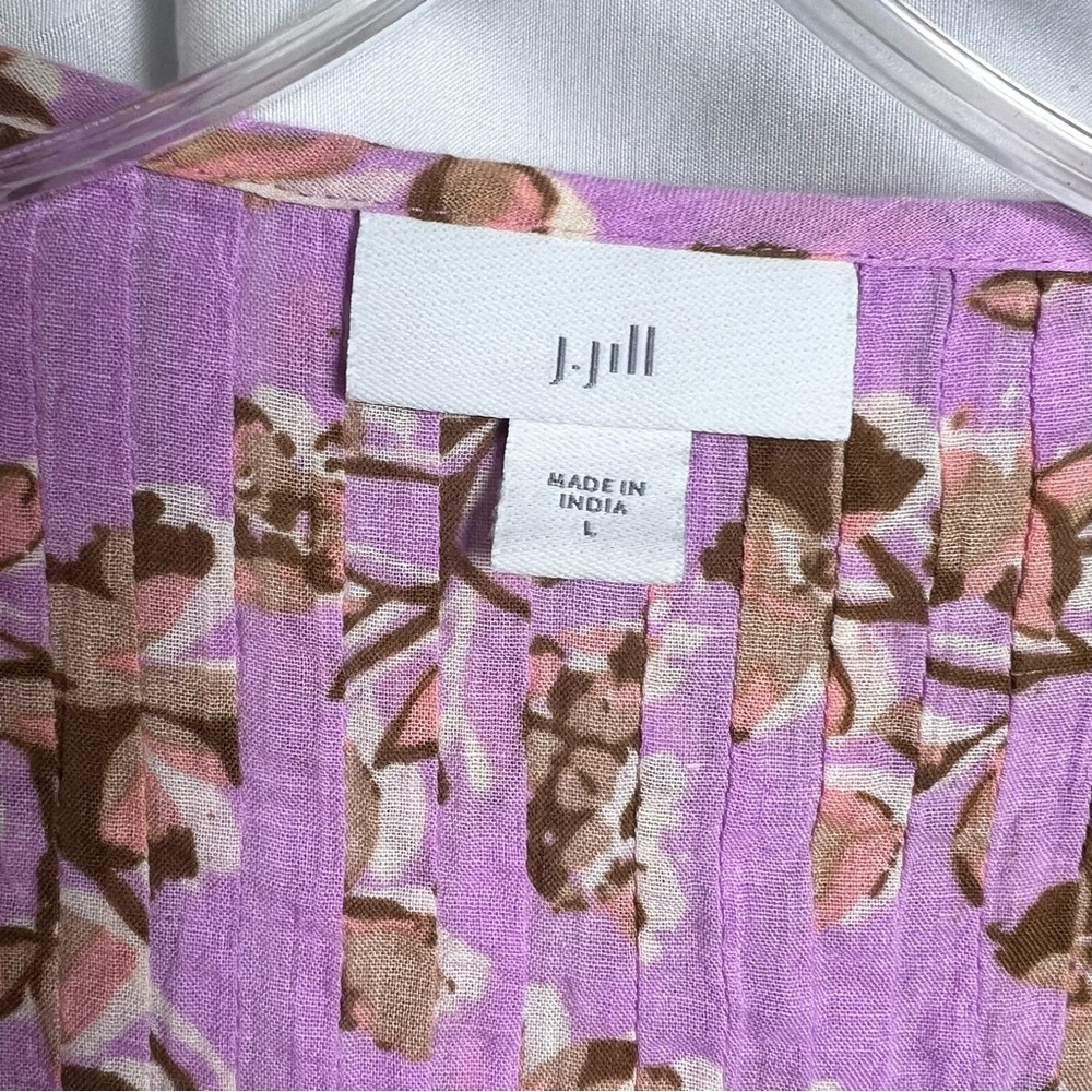 J.Jill Floral Button Up Women's Blouse - Picture 4 of 5